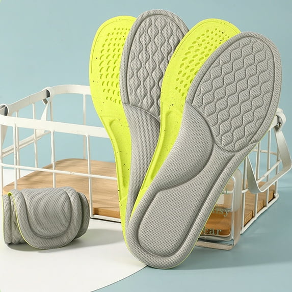 Tnobhg 1 Pair Shoe Insole Insert Breathable Sweat Absorbing Soft Cushioning Foot Massage Men Women Running Walking Comfort Foam Inner Sole Pad
