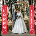thumbnail image 1 of Tnobhg 1 Pair Valentine's Day Couplet Eye-Catching Clear Pattern Door Hanging Banner for Home Holiday Decoration, 1 of 8