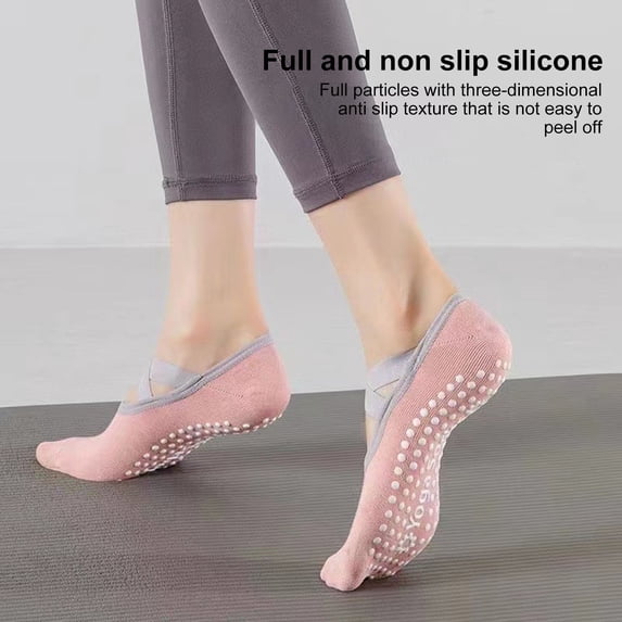 Tnobhg 1 Pair Yoga Boat Socks Anti-skid Silicone Grip Bottom Solid Color High Elasticity Sweat Absorption Adult Home Pilates Socks Dance Practice Socks