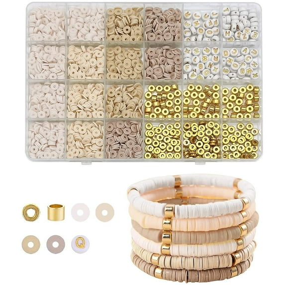 Tnobhg 1 Set DIY Bead Creativity Clay Beads Exquisite Workmanship Jewelry Making Kit for Bracelets Earrings Necklaces