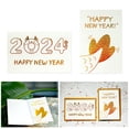 thumbnail image 1 of Tnobhg 10Pcs Happy New Year Greeting Card with Envelope Cartoon Foldable Golden Letter Special Paper Chinese 2024 Year of The Dragon Blessing Card Kit, 1 of 8