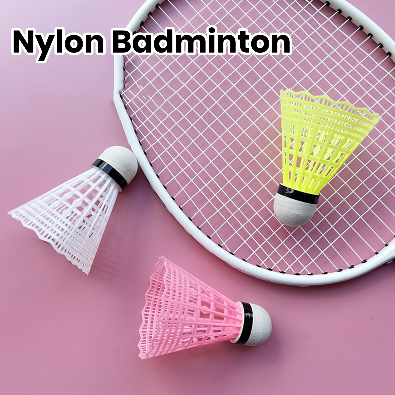 Tnobhg 10Pcs Nylon Badminton Stable Durable Nylon Feather Shuttlecocks Youth Players Indoor Outdoor Badminton Training