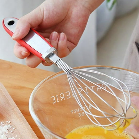 Tnobhg 12-Inch Stainless Steel Egg Whisk Anti-slip Rubber Handle Handheld Manual Egg Mixer Stirrer Beater Kitchen Baking Cooking Tool