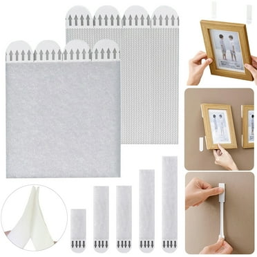 Tnobhg 12 Pairs Large Picture Hanging Strips Heavy Duty Sticky Picture Hangers for Walls Hanging Pictures Non-punching Damage Free Adhesive Poster Strips for Frame Mounting Strips