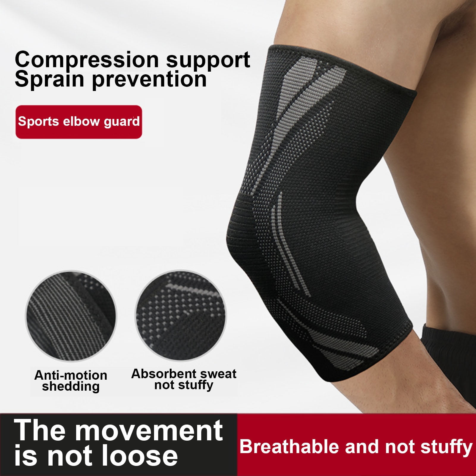 Tnobhg 1Pc Knit Elbow Compression Sleeve Tendonitis Tennis Elbow Brace ...