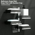 thumbnail image 1 of Tnobhg 2/3/4Pcs Wall Mounted Bathroom Soap Dish with Suction Cup 2/3/4 Layers Soap Bar Holder Punch-Free Installation Rotatable Soap Draining Holder Kitchen Sponge Storage Shelf Bathroom Organizer, 1 of 8