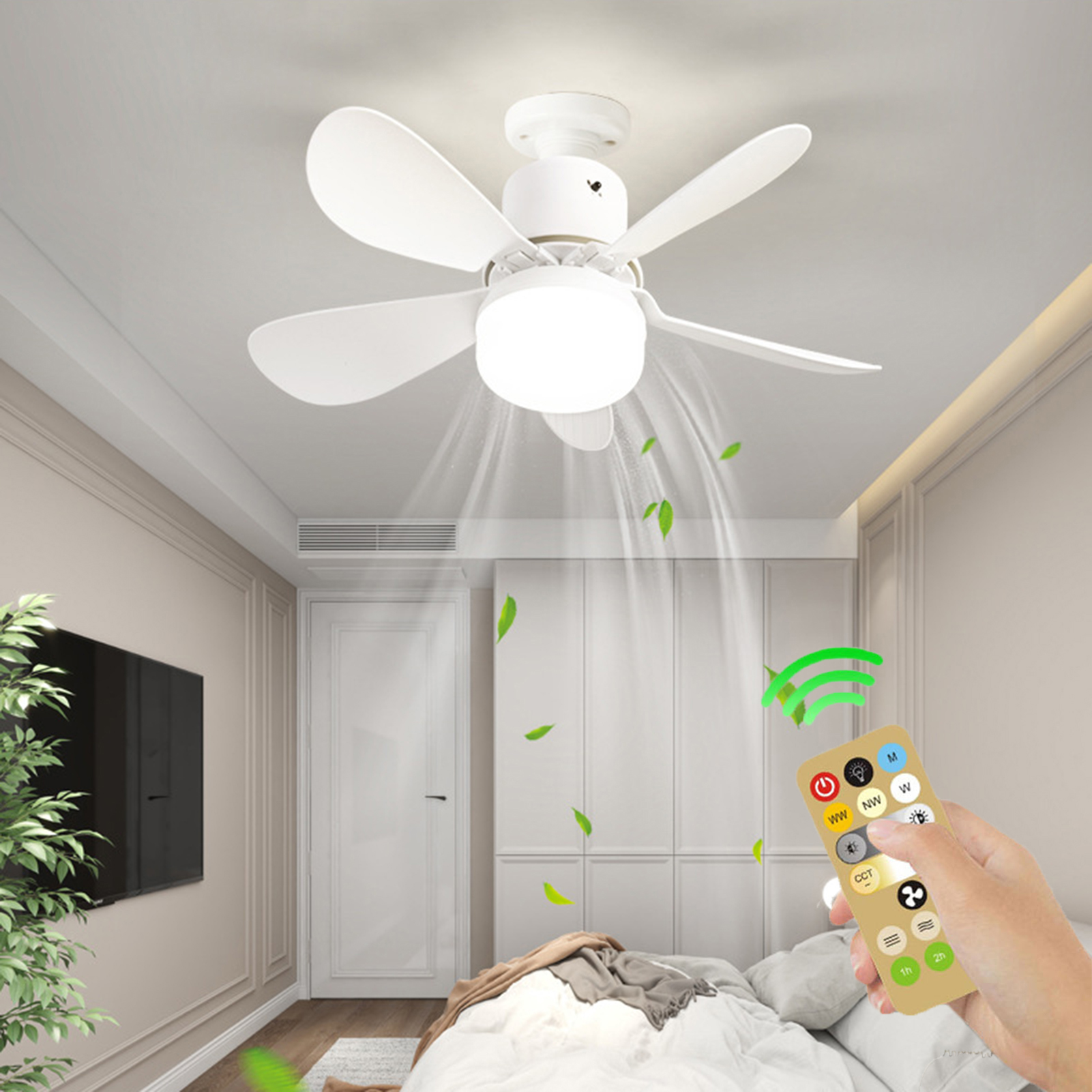 Tnobhg 2in1 Ceiling Fan with LED Lamp Remote Control 3 Speeds Strong