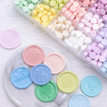 Tnobhg 200Pcs Wax Seal Beads Beautiful Colors Easy-to-use Octagon Wax Beads for Invitations Card Envelope Gift Wrapping