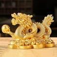 thumbnail image 1 of Tnobhg 2024 Chinese Zodiac Dragon Statue Model Year of The Dragon Figurine Resin Craft Ornament Attract Wealth & Good Luck Golden/Bronze Dragon Sculpture Decoration for Office Home New Year Gift, 1 of 8