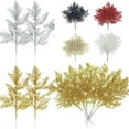 thumbnail image 1 of Tnobhg 20Pcs Christmas Artificial Pine Needle Glitter Reusable DIY Home Decoration Xmas Pine Twig Pick Branch Party Supplies, 1 of 8