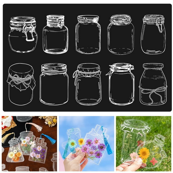 Tnobhg 20Pcs DIY Transparent Dried Flower Bookmarks Exquisite Design Creative Floral Plant Clear Bookmarks Decorations