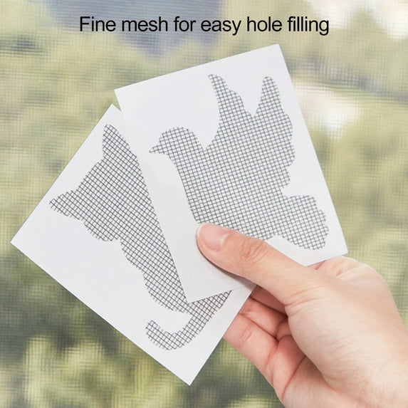 Tnobhg 20Pcs Window Screen Repair Patch Kit Strong Adhesive Cartoon Cat Bird Shape Door Screen Netting Hole Tear Repairing Sheet Sticker Set