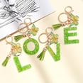 thumbnail image 1 of Tnobhg 2Pcs Initial Letter Keychains Green Butterfly Pendant Keychain Set Exquisite Relief Alphabet Keychain Pendant for Best Friend Mom Daughter Granddaughter Grandma, 1 of 7