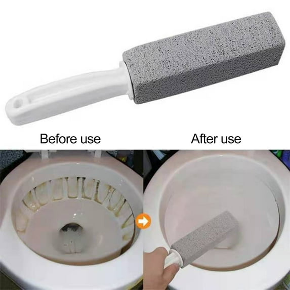 Tnobhg 2Pcs Pumice Stone Toilet Brush Ergonomic Short Long Handle Scratch Free No Dead Corner Toilet Bowl Cleaner Scrubber Bathroom Supplies