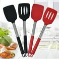 thumbnail image 1 of Tnobhg 2Pcs Silicone Spatula Slotted Food Grade Heat Resistant Dishwasher Safe Frying Fish Eggs Non-stick Pot Cooking Turner Cookware Utensils Kitchen Supplies, 1 of 7