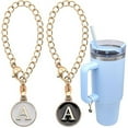 thumbnail image 1 of Tnobhg 2Pcs Tumbler Letter Charm Round Oil-dripping A-Z Capital Letter Water Cup Mug Handle Identification Decoration Hanging Chain Pendant Tumbler Accessories, 1 of 7