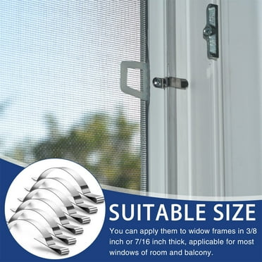 Tnobhg 30Pcs Window Spring Clip Stainless Steel Easy Install Rust-Resistant Durable Screen Stabilizer Home Supply