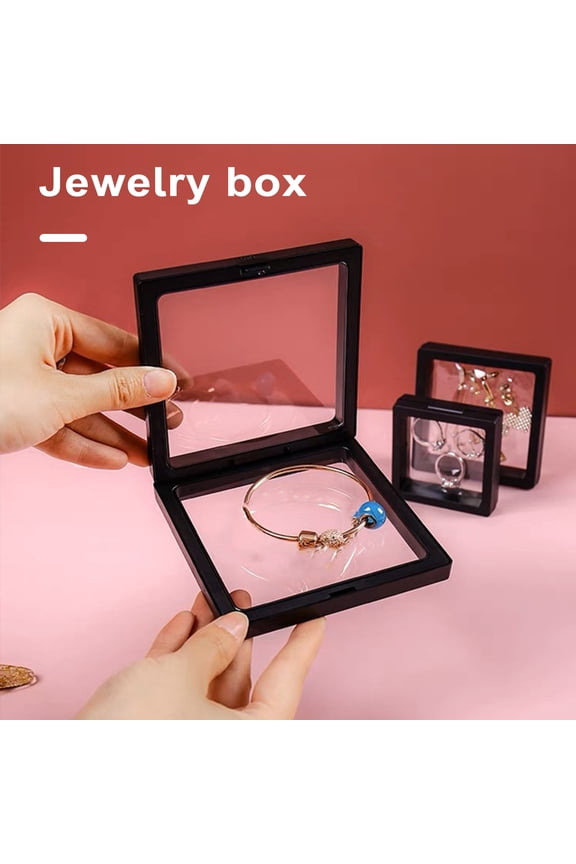 3Pcs Clear Jewelry Box Set PE Film Unbreakable Multifunctional Storage Boxes for Necklace Bracelet Ring Display