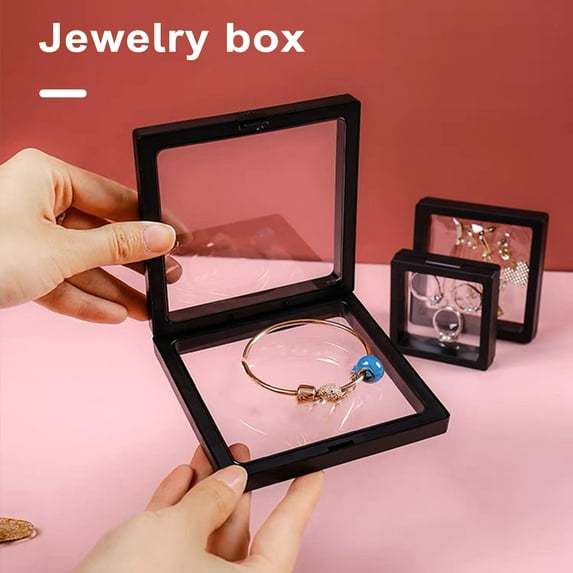 Tnobhg 3Pcs Clear Jewelry Box Set PE Film Unbreakable Multifunctional Storage Boxes for Necklace Bracelet Ring Display