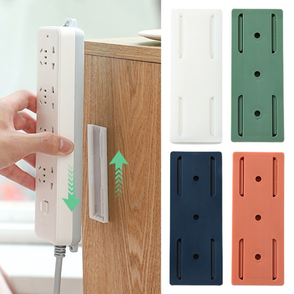 Tnobhg 3Pcs Power Socket Holders Convenient Stable Multifunctional Trace-less Firmly Fixed Space-saving ABS Punch-free Socket Holders Home Supply