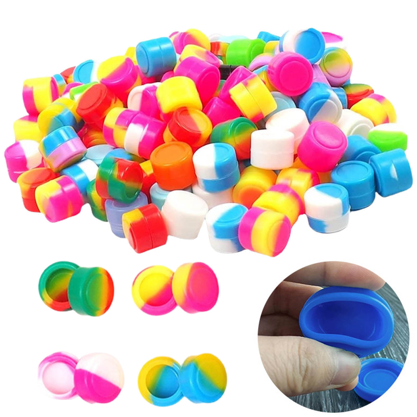 Tnobhg 50/20/10Pcs Silicone Containers Non-stick Multi-use Storage Jars ...