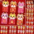 thumbnail image 1 of Tnobhg 6Pcs Red Envelopes Exquisite Pattern Rich Color Cartoon Design 2024 Spring Festival Luck Money Envelopes Party Supplies, 1 of 8
