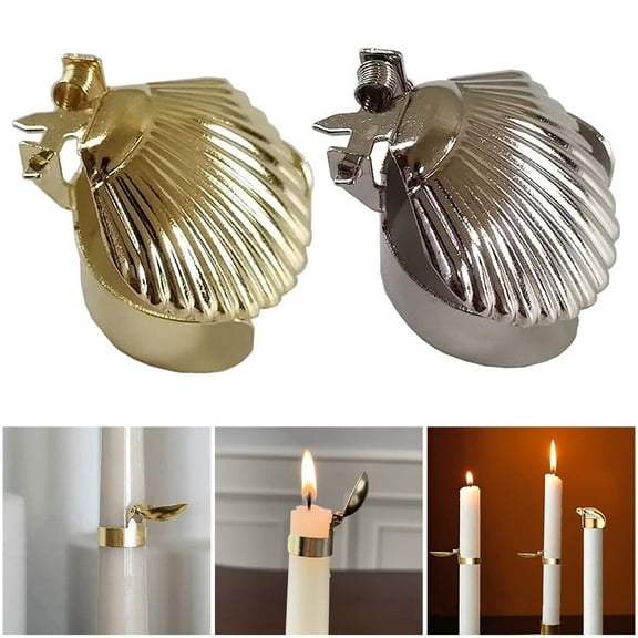 Tnobhg Automatic Candle Extinguisher Metal Shell Shape Adjustable Clip Type Heat Resistant Safe Candle Wick Flame Snuffer Stopper Candle Accessories