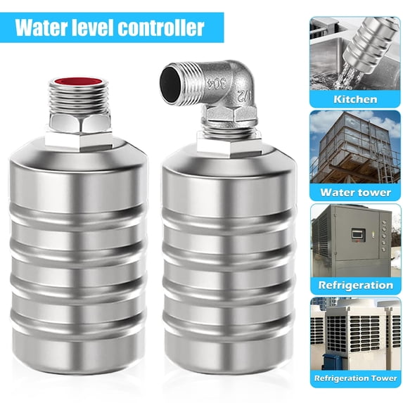 Tnobhg Automatic Float Valve Fully Automatic Food Grade Material Hard Shell High Reliability No Electricity Water Level Control 304 Stainless Steel Water Level Control Float Valve Household Supplies