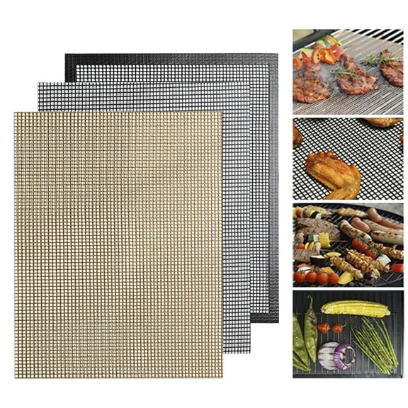 Tnobhg BBQ Grill Mesh Mat Non Stick Fish Vegetable Mat Food Grade High Temperature Resistant Uninflammable Barbecue Grill Sheet Liners Rusable Grilling Mat