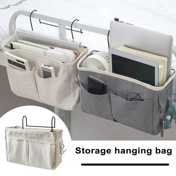 Tnobhg Bedside Storage Bag Easy Installation Durable Space-Saving Creative Hanging Storage Bag for Home Bedroom Dorm