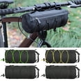thumbnail image 1 of Tnobhg Bike Handlebar Bag with Shoulder Strap Zipper Closure Fastener Tape Front Bicycle Pouch Mountain Road Bike Faux Leather Bag Cycling Accessories, 1 of 8