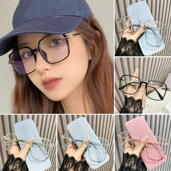 Tnobhg Blue Light Blocking Glasses Unisex Retro Clear View Strong Hinge Transparent with Brim Eye Protection Clear Bluelight Glasses Spectacles Eyeglasses
