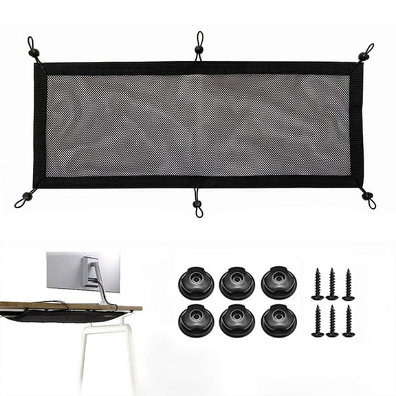 Tnobhg Cable Management Net Privacy Mesh Cord Manager Under-Desk Wire Net Large Capacity Easy to Install Cord Organizer Net Office Supplies