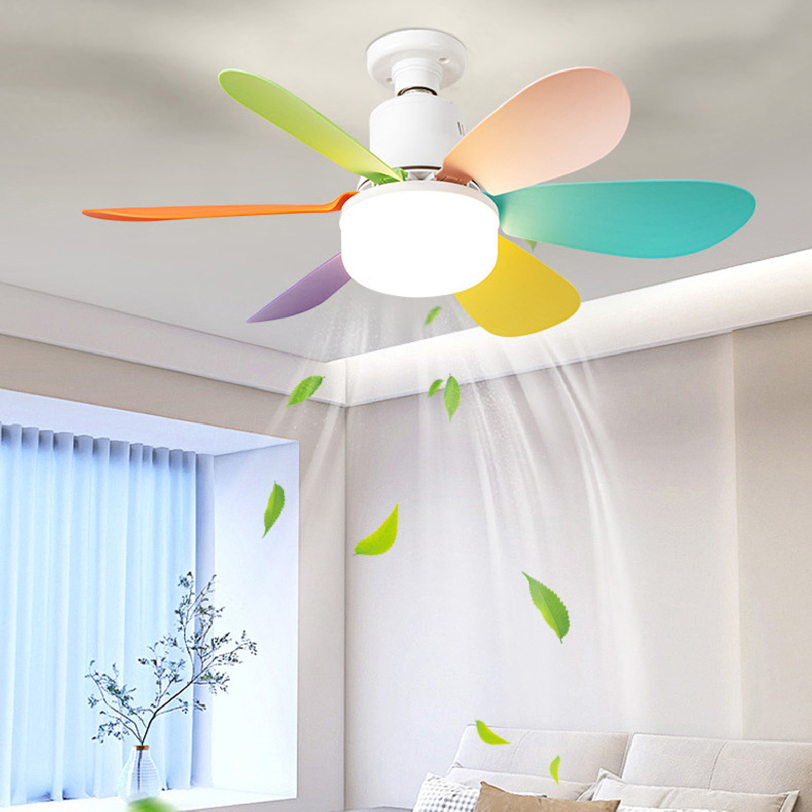 Tnobhg Ceiling Fan Light with Brushless Motor Remote Control Dimmable