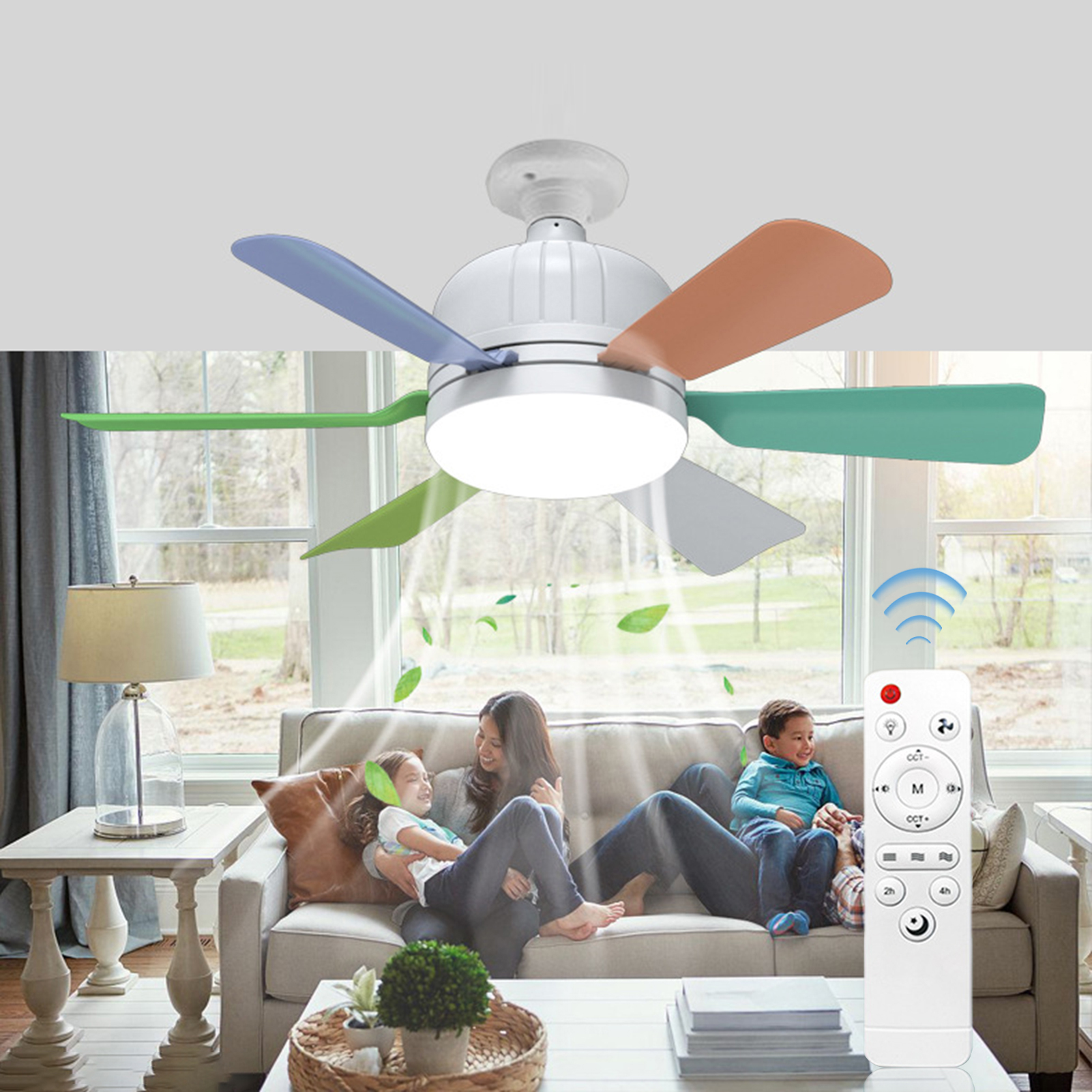 Tnobhg Ceiling Fan Light with Remote Control UltraQuiet Motor 3 Wind