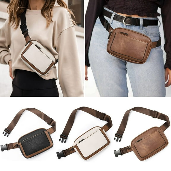 Tnobhg Chest Bag Buckle Multifunction Adjustable Shoulder Strap High Capacity Zipper Closure Storage Tear-resistant Luxury Faux Leather Fanny Pack Women Accessory