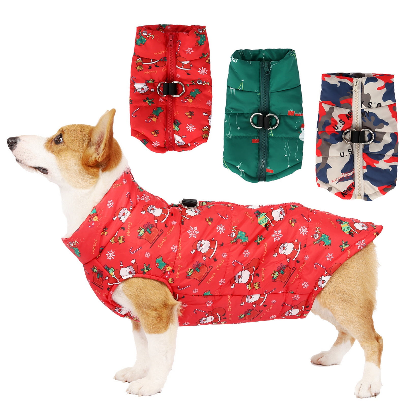 Tnobhg Christmas Pet Clothes Waterproof Easy Zipper Design Soft Thick