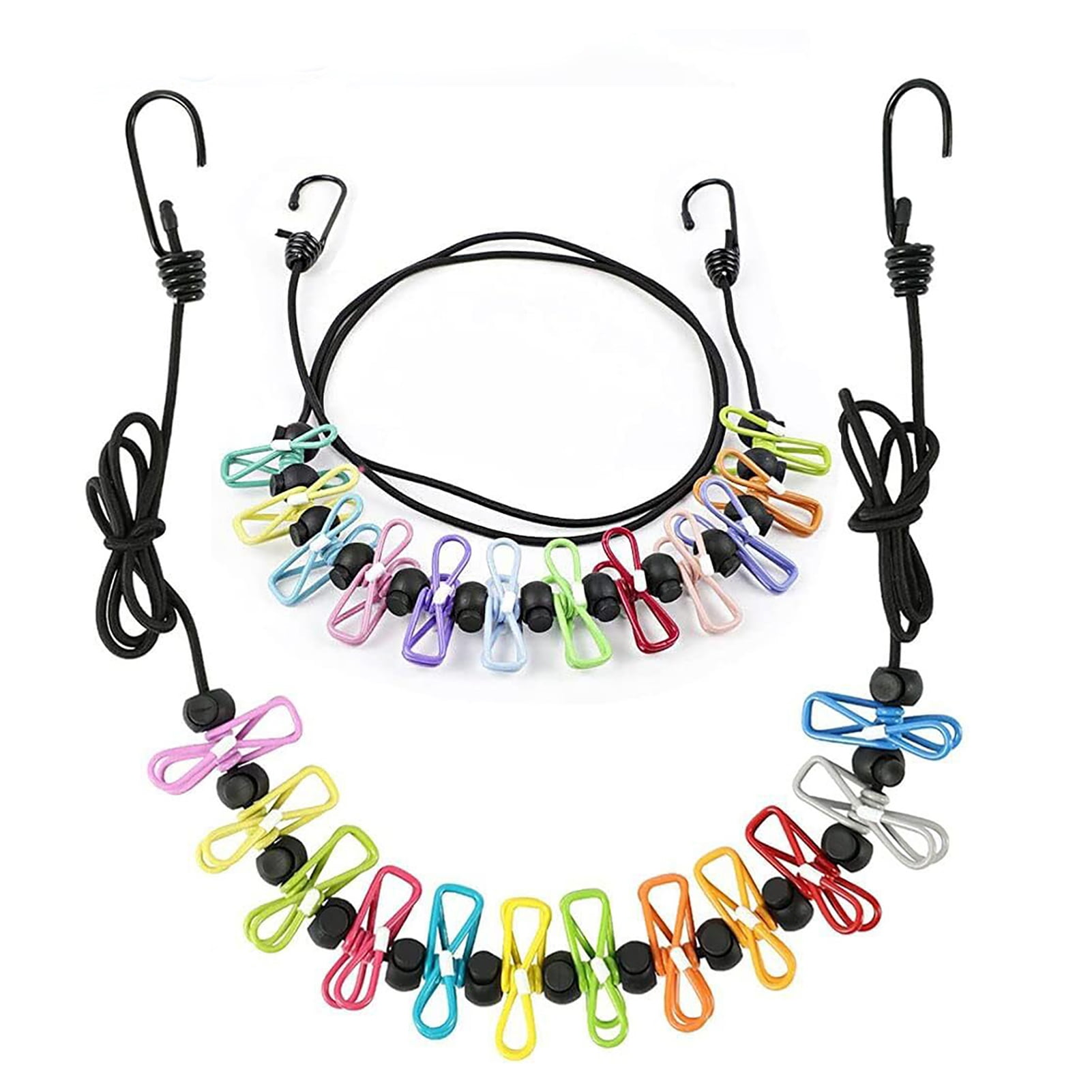 Tnobhg Clothes Drying Clothesline Portable Clothesline with Strong Clamping Force Clothespins