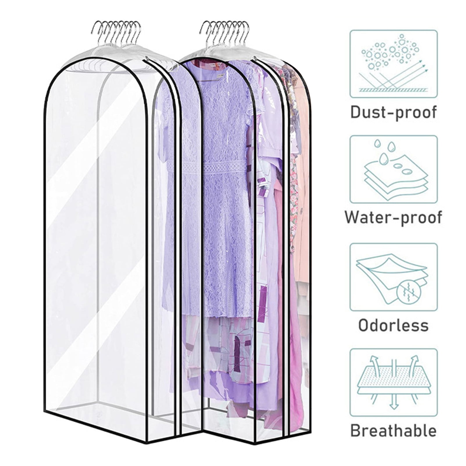 Tnobhg Clothes Dust Cover Transparent Waterproof Large Capacity Bedroom