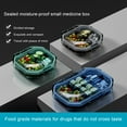 thumbnail image 1 of Tnobhg Convenient 7-Day Pill Box Dispenser 4/6-Grid Design Large Space Buckle Fix Good Sealing Pocket-sized Pill Container, 1 of 8