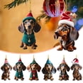 thumbnail image 1 of Tnobhg Cute Christmas Tree Pendant Cartoon Puppy Hanging Ornament Acrylic Art Craft Ornament Car Rearview Mirror Decoration Christmas Home Decoration Gift, 1 of 8