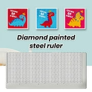 Tnobhg Diamond Painting Ruler Stainless Steel Neat Fast Point Drilling Easy Peel Nano-coating Stronger Toughness Ruler