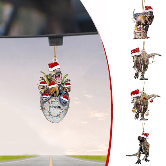 Tnobhg Dinosaur Christmas Tree Pendant Decoration Eco-friendly Acrylic Fine Workmanship Ornaments for Festive Holiday Decor