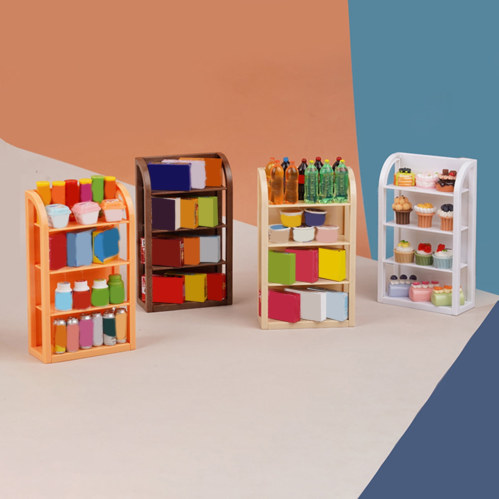 Tnobhg Dollhouse Shelf Realistic Three-dimensional Miniature ...