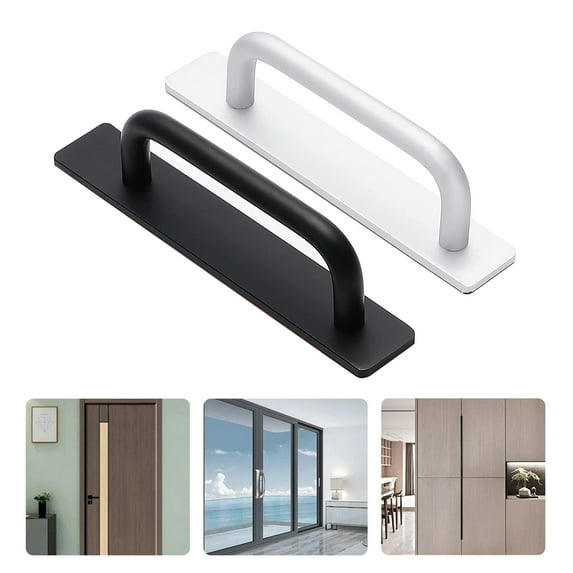 Tnobhg Door Window Handle Punch-free Rust-proof Trace-less Easy to Install Modern Design Auxiliary Aluminum Alloy Cabinet Cupboard Door Pull Handle Home Improvement