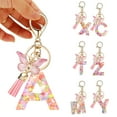 thumbnail image 1 of Tnobhg Epoxy Resin English Alphabet Keychain Heart-Shaped Sequins Butterflies Tassel Alphabet Keyring Initial Lettering Key Chain Mug Accessory, 1 of 8
