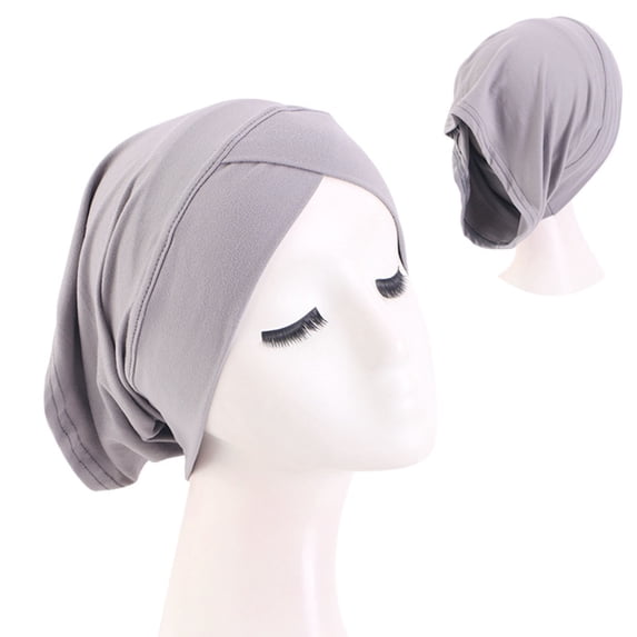 Tnobhg Ethnic Style Cross Design Bottoming Hat Solid Color Straight Opening Tube Turban Hat Elastic Fine Workmanship Sleeping Hat