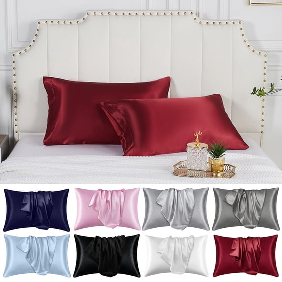Tnobhg Faux Silk Pillowcase Cushion Cover with Hidden Zipper Wear Resistant Washable Solid Color Pillow Case Sofa Cushion Case Decoration