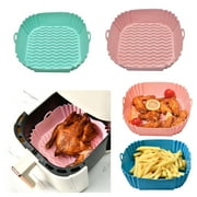 Tnobhg Fryer Pan Food Grade Easy to Clean Dishwasher Safe Non-stick Square Improve Heat Distribution Solid Color Fryer Silicone Pot Pan Home Supply