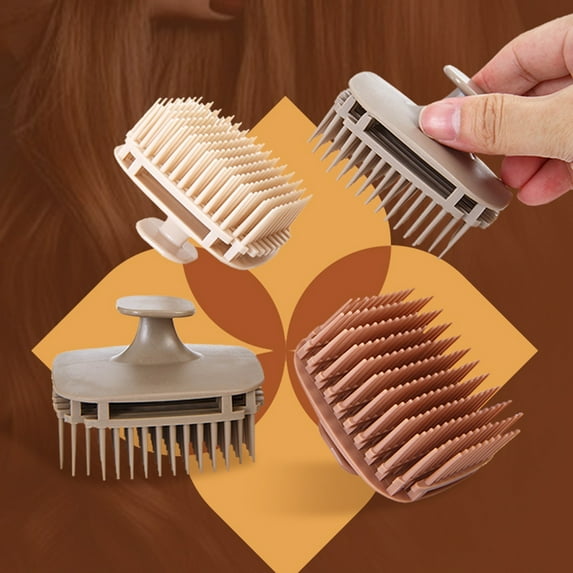 Tnobhg Hair Brush with Silicone Bristles Scalp Massager Deep Cleansing Gentle Exfoliation Hair Growth Shampoo Scrubber One-Step Hair Wash Tool for All Hair Types Men Women Kids Pets